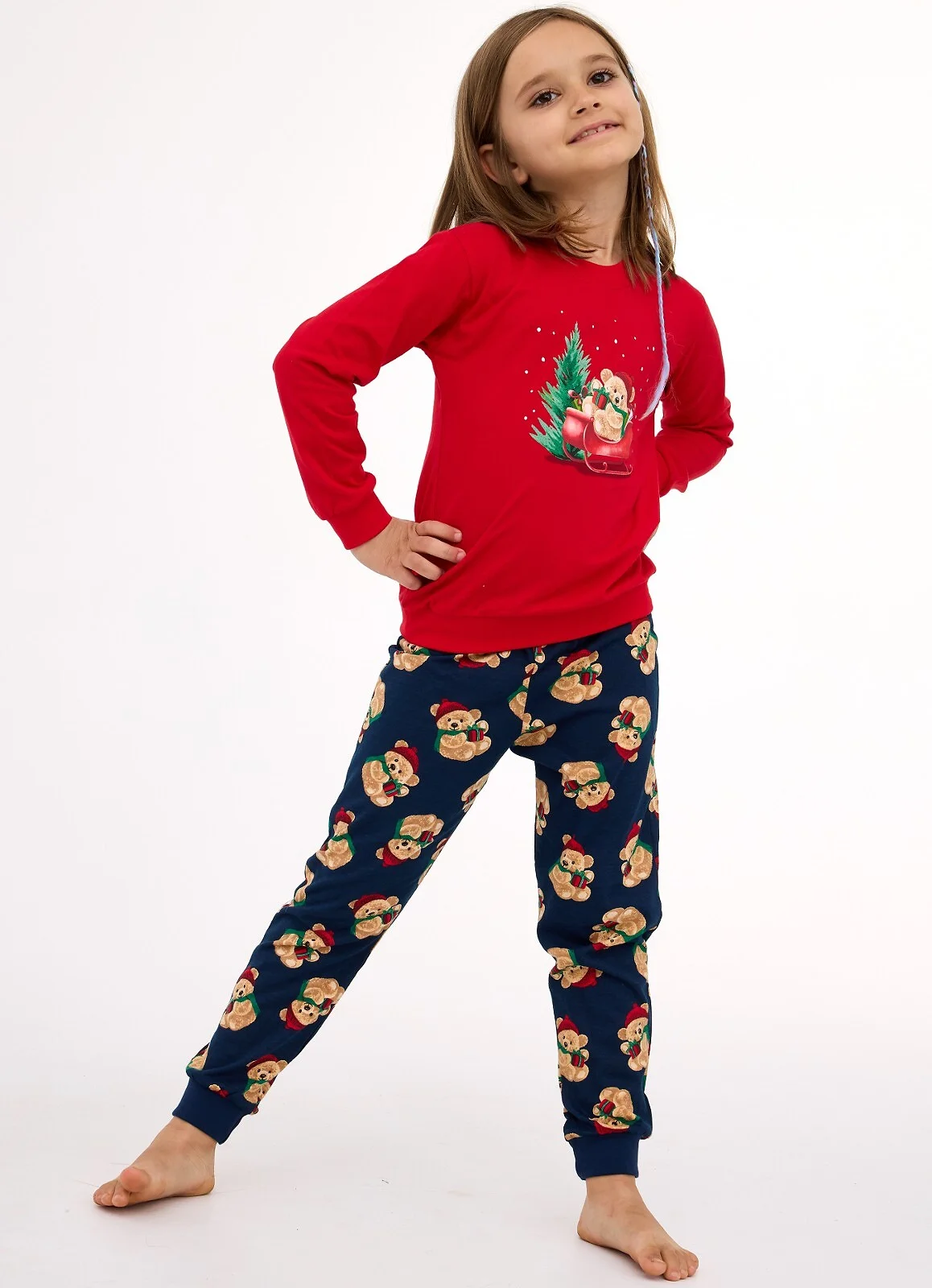 Piżama Cornette Kids Girl 594/186 Teddy Christmas 86-128