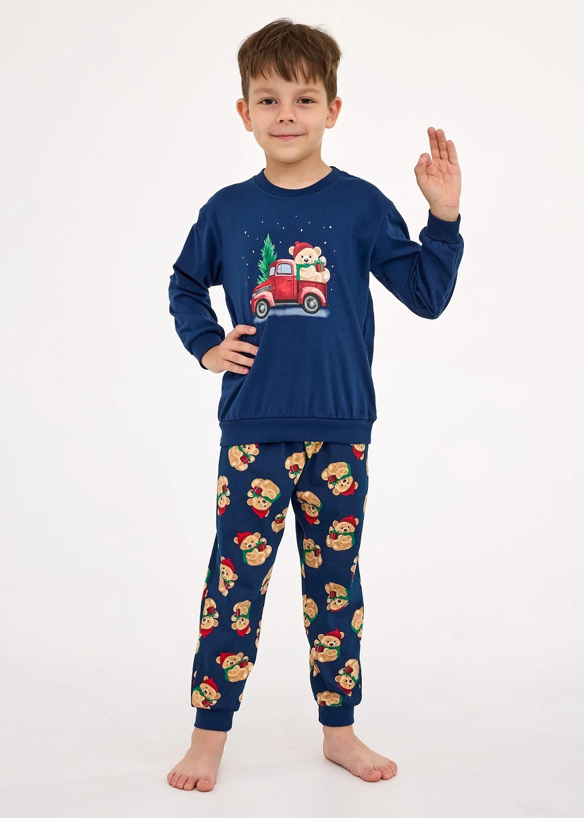 Piżama Cornette Kids BOY 593/172 Teddy 2 Christmas 86-128