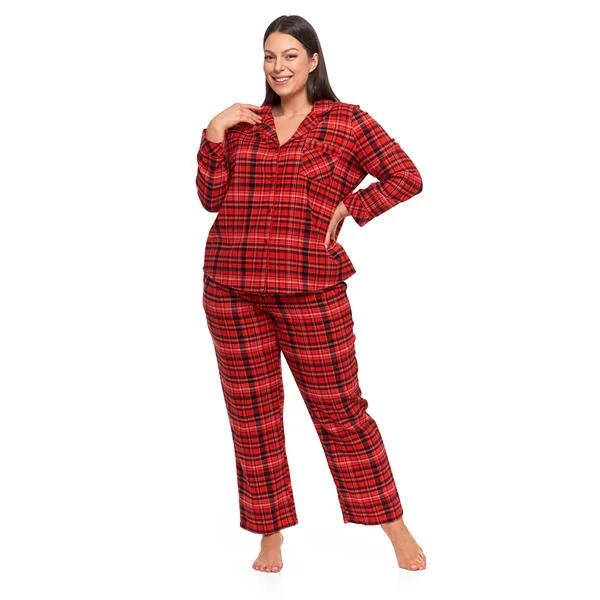 Piżama Moraj Damska Flanelowa Plus Size PDD7200-002 - AW2024/25