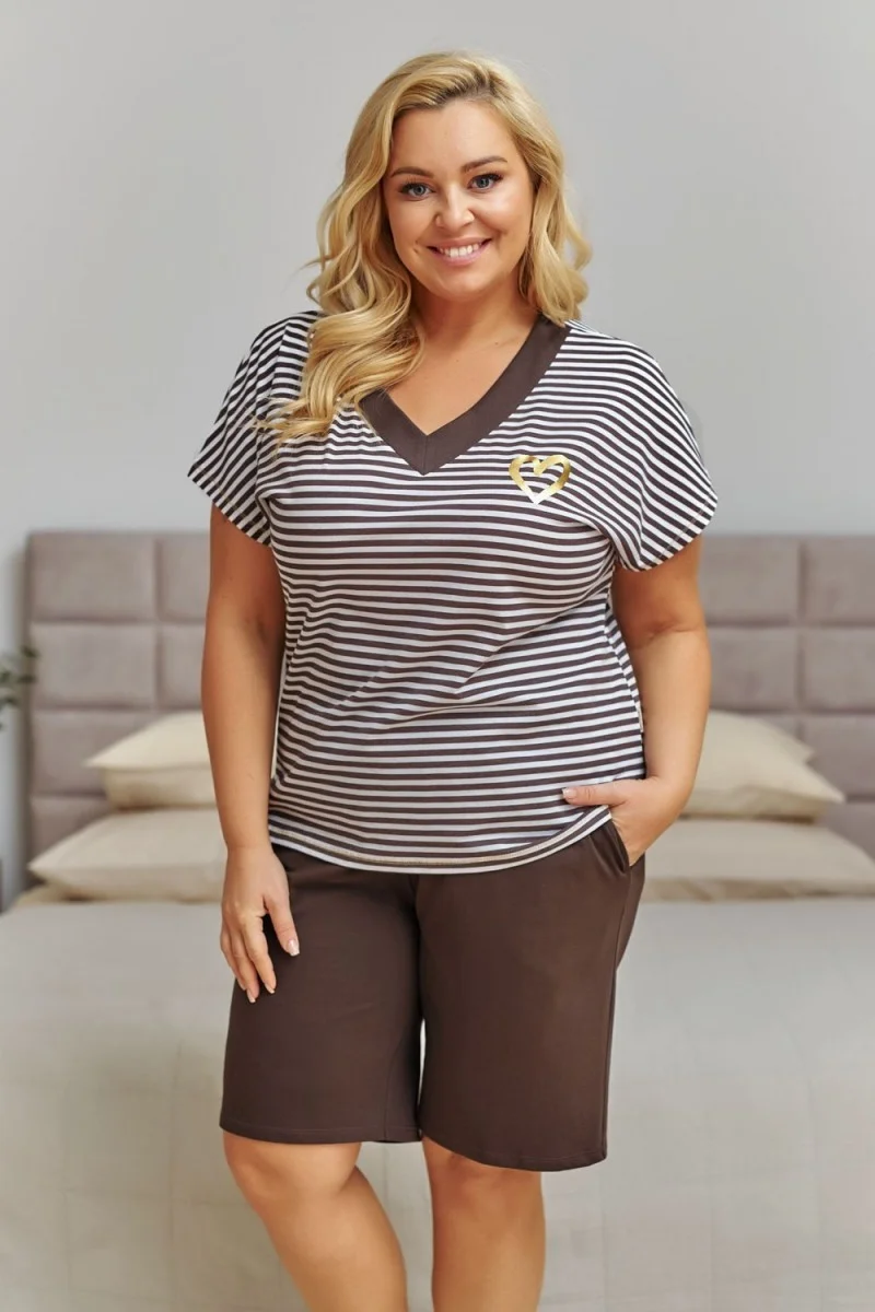 Nap Doctor nap Piżama Damska W Paseczki Plus Size