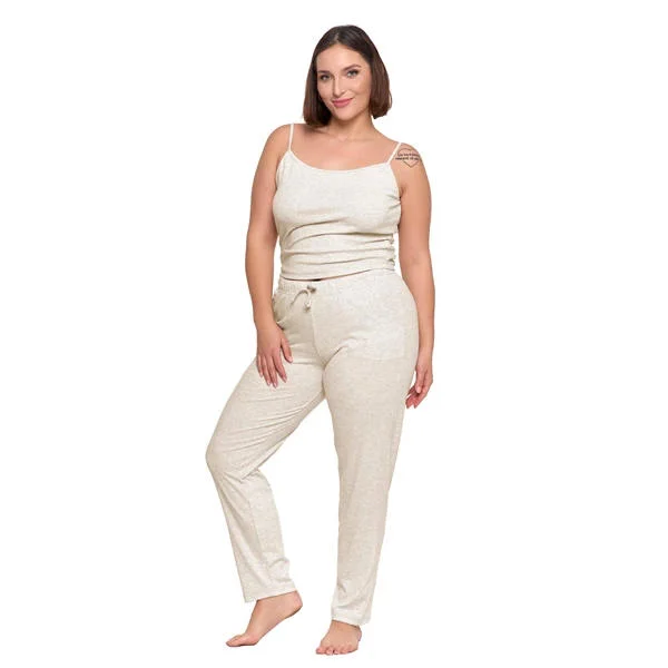 Piżama Moraj Damska Na Ramiączkach Prążkowana Dzianina Plus Size PDD4400-011 S/S 2025