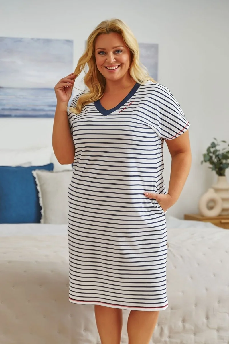 Nap Doctor nap Koszula Nocna Plus Size W Paseczki