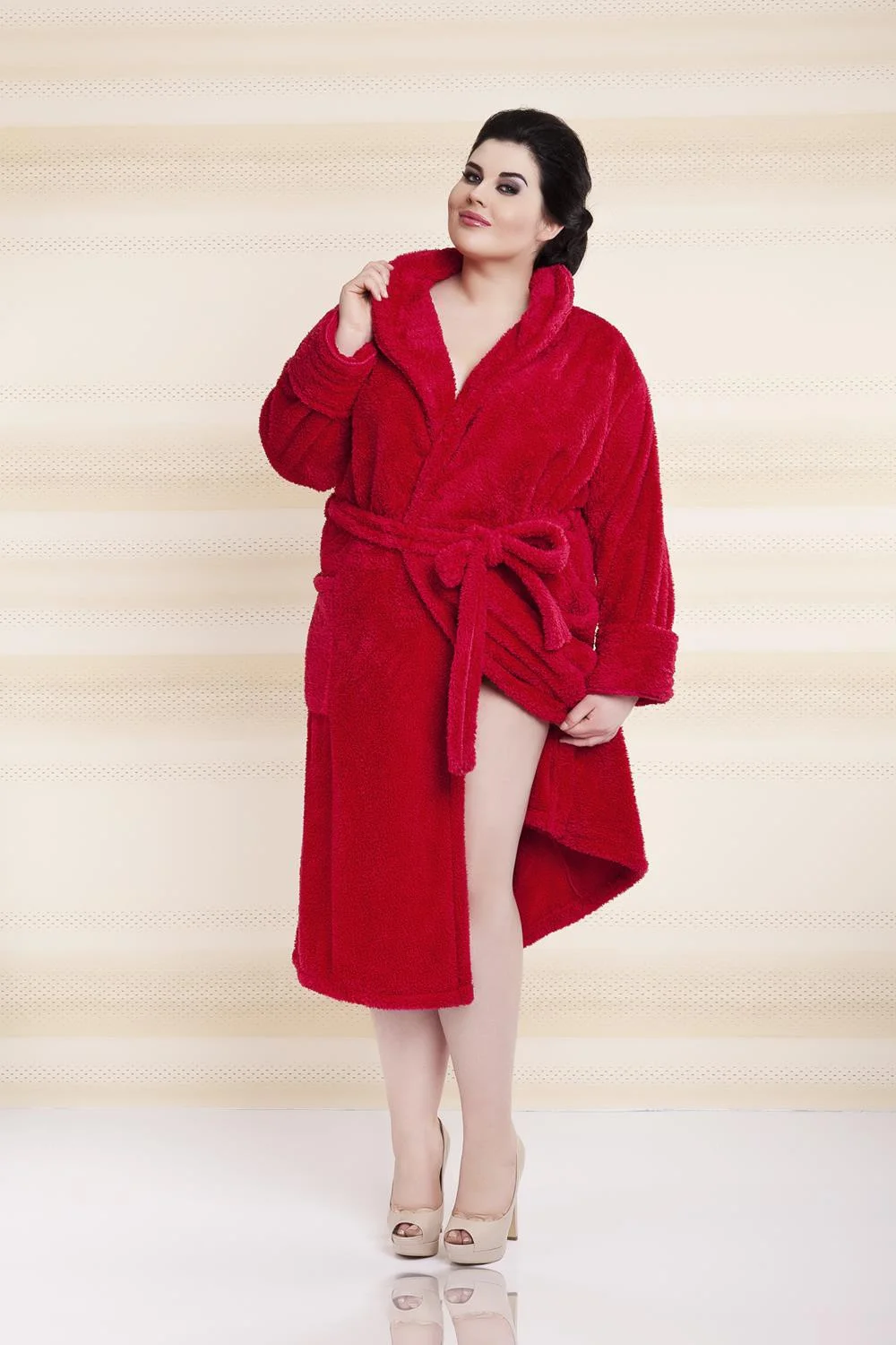 Podomka Dkaren Eliza Długa Czerwony Plus Size