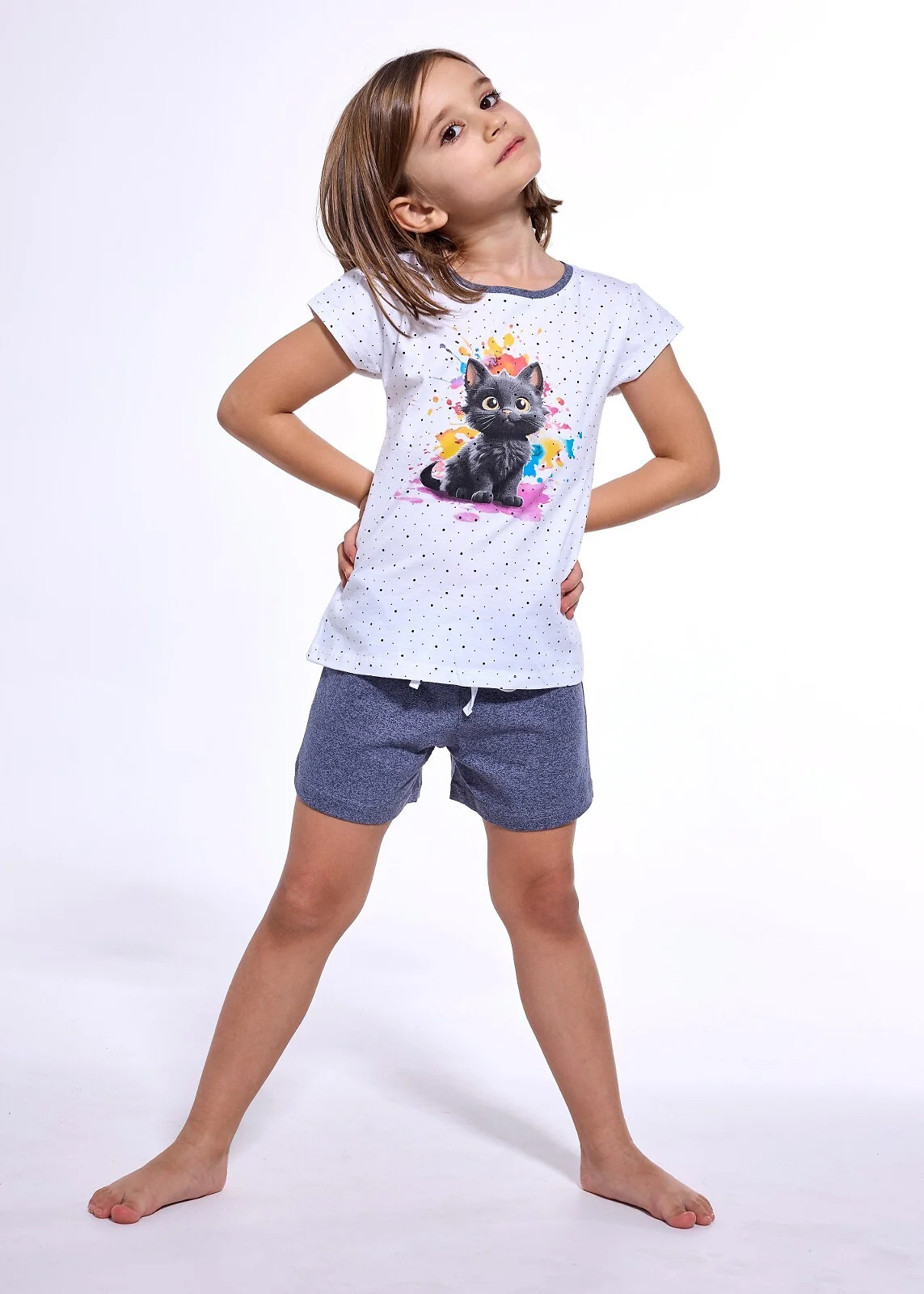 Piżama Cornette Kids Girl 245/109 Black CAT 86-128