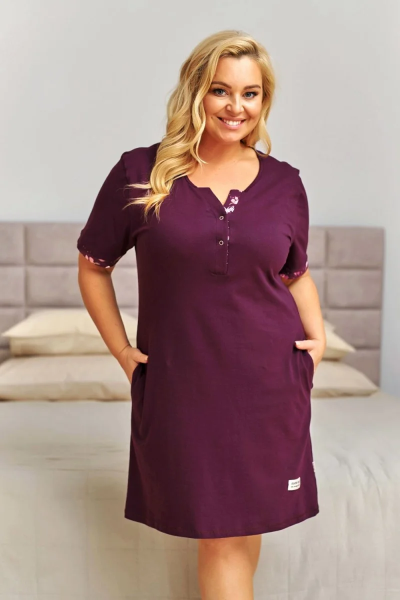 Nap Doctor nap Bordowa Koszula Nocna Plus Size