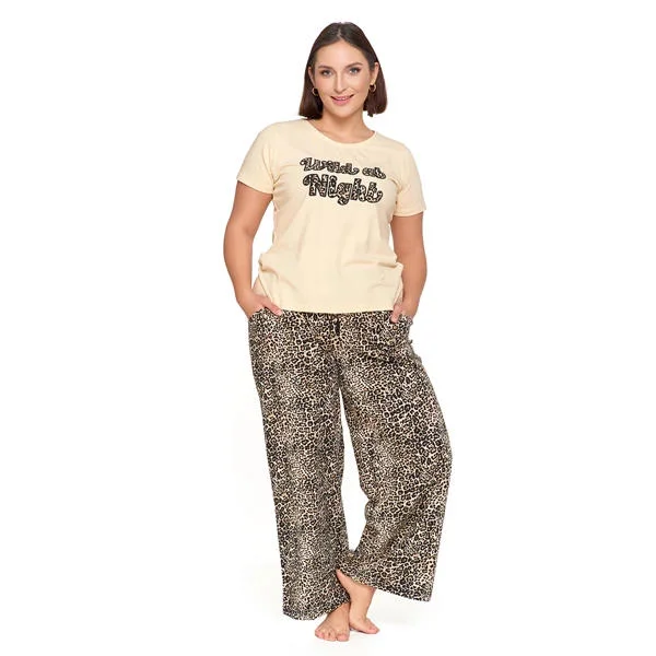 Damska Moraj Piżama W Panterkę Z Długimi Spodniami Plus Size PDD4600-015 S/S 2025