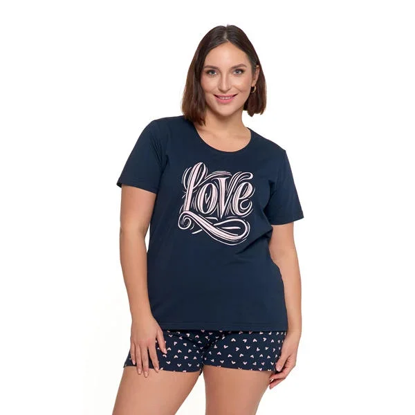 Piżama Moraj Damska Z Serduszkami Plus Size PDD3500-016 S/S 2025