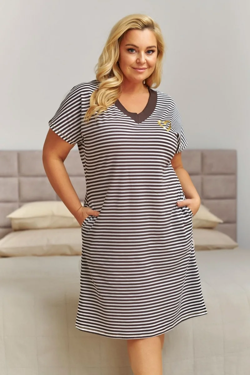Nap Doctor nap Koszula Nocna W Paseczki Plus Size
