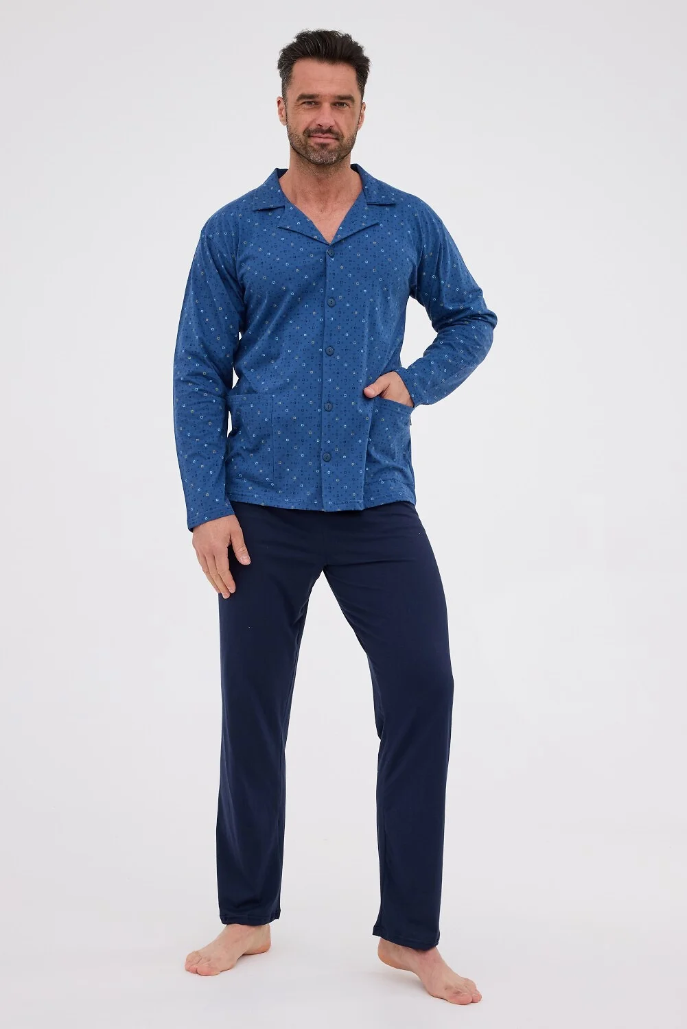 Piżama Cornette 114/78 S-2XL Męska Rozpinana