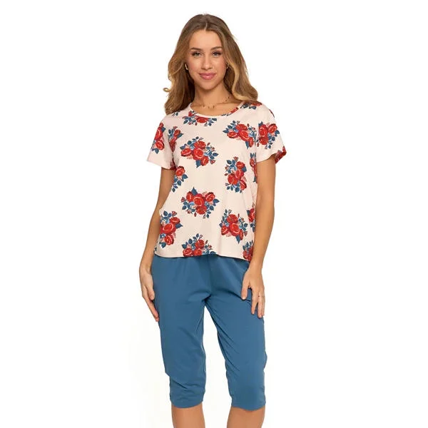 Piżama Moraj Damska Z Rękawem Plus Size I Nadrukiem PDD3800-011 S/S 2025