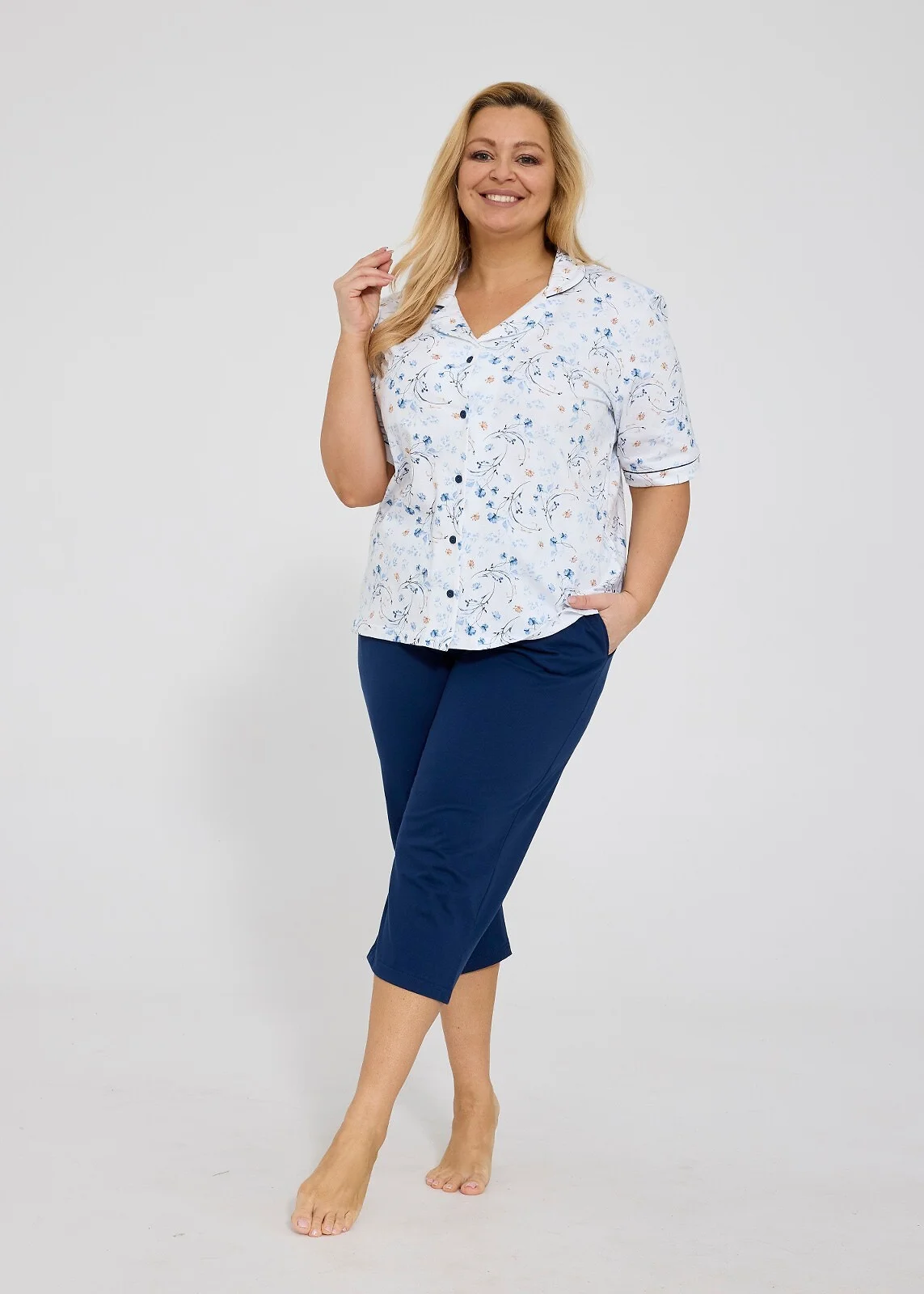 Piżama Cornette 347/347 Yvonne 3XL-5XL Rozpinana