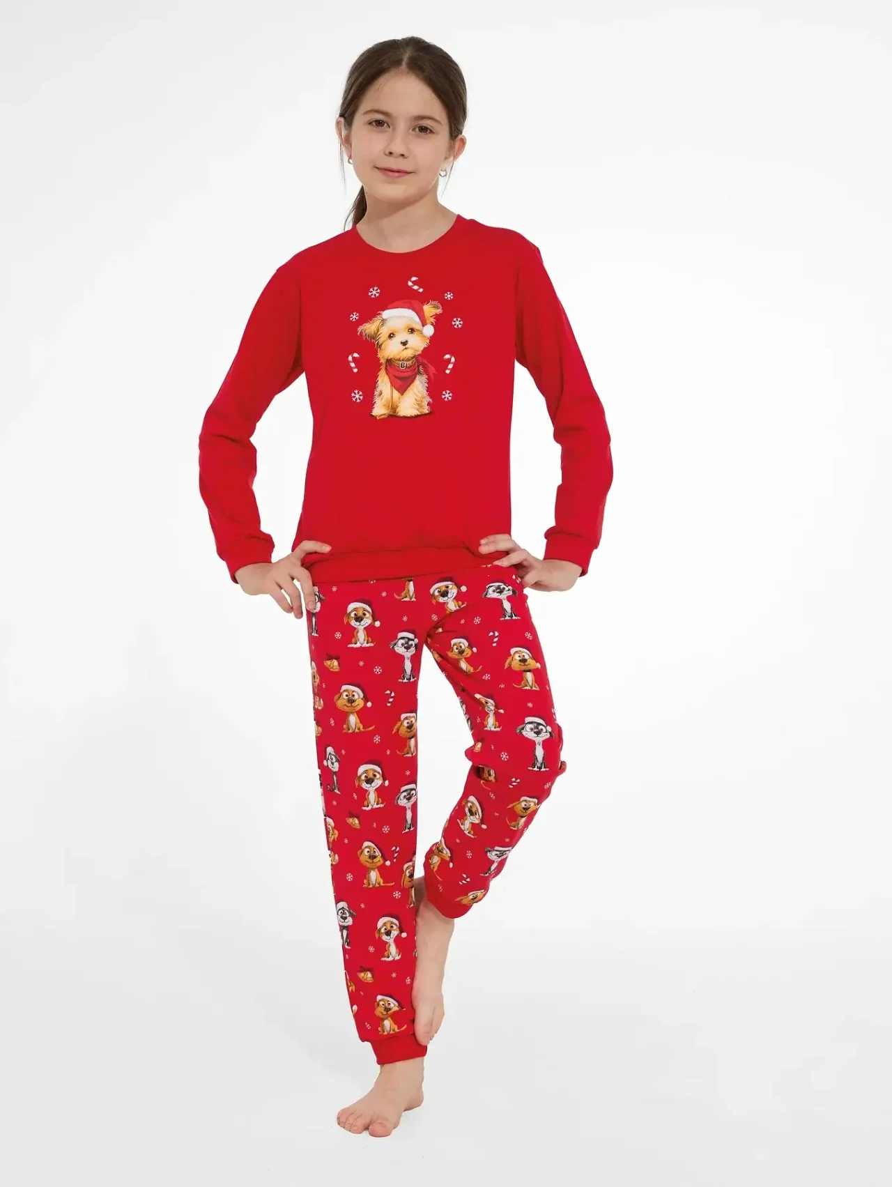 Piżama Cornette Young Girl 592/206 Dog 2 Chrostmas 170