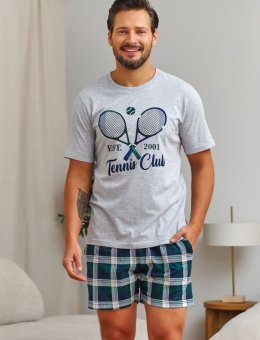 Nap Szara Piżama Męska Tennis Club
