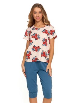 Piżama Damska Z Rękawem Plus Size I Nadrukiem PDD3800-011 S/S 2025