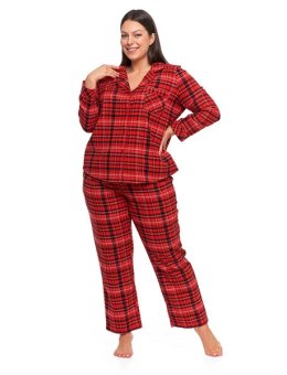 Piżama Damska Flanelowa Plus Size PDD7200-002 - AW2024/25