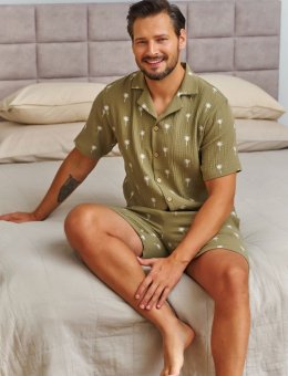 Nap Oliwkowa Piżama Męska Z Muślinu