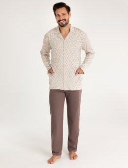 Piżama  486 2XL-3XL Męska Rozpinana