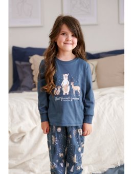 Nap Granatowa Dziecięca Piżama W Zwierzątka - Unisex