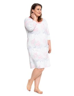 Piżama Koszula Nocna Damska W Kwiaty Plus Size PDK3800-004 - SS/2024