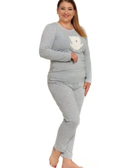 Piżama Damska Długi Rękaw Sówka Plus Size PDD5600-004 - AW2023/24