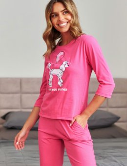 Nap Różowa Piżama Damska Z Nadrukiem