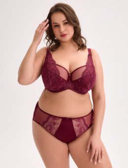 Biustonosz półusztywniany Semi Soft  BSM 1313 Jovana Maxi Bordowy