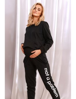 Nap Czarne Spodnie DLA Kobiet W Ciąży Z Napisem N.A.P