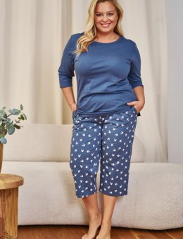 Nap Granatowa Piżama Plus Size