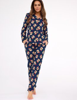 Piżama  482/459 Teddy 5 Christmas S-2XL Damska Rozpinana