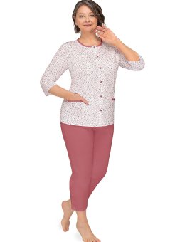 Piżama  Kasia II 266 3/4 M-3XL Rozpinana