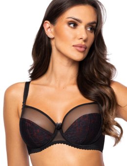 Biustonosz miękki Laila BRA Soft BLACK-RED Big