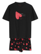 Piżama Henderson Ladies 44497 Elain S-3XL - kolor black, krótki rękaw