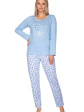 Piżama Damska 636a - kolor niebieski, długi rękaw