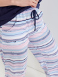 piżama damska 116 - kolor granatowy/letnie paski