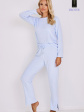 Piżama Bella 2852 Frotte - kolor błękitny, długi rękaw