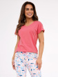 Piżama Cornette 372/472 Louisa 2 S-2XL Damska - kolor różowy, krótki rękaw