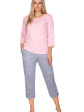 piżama damska 646a 3/4 - kolor różowy