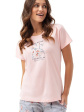 Piżama Damska 641 - kolor różowy, krótki rękaw