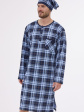 Koszula Nocna Męska 110/28 - kolor jeans/kratka, koszule