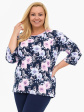 Piżama Cornette 147/465 Anabel 3/4 3XL-5XL Damska - kolor granatowy, 3\\4 rękaw