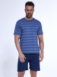 Piżama Męska Various 338/49 - kolor jeans, krótki rękaw