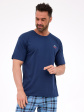 Piżama Cornette 134/315 North 2 S-2XL Męska - kolor jeans, Piżamy męskie z krótkim rękawem i długimi spodniami