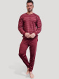 Piżama Cornette 117/320 Loose 16 M-2XL - kolor bordowy, długi rękaw