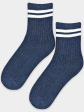 Skarpety Sb154 Paski - kolor jeans, wzorzyste