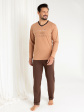 piżama męska 495 r.2xl - kolor beżowy