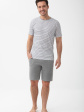 Piżama Luna 1600 M-XL L26 - kolor ciemny melanż, krótki rękaw