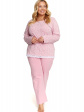 nap różowa piżama w kwiatuszki plus size