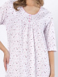 Koszula nocna damska Leveza 1678 Dioniza 3XL-4XL - kolor biały-liliowy