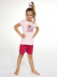 Piżama Girl Kids 787/85 Little Mouse - kolor różowy, krótki rękaw