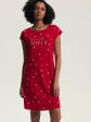 Koszula nocna damska Henderson Ladies 43720 Dotie M-XL - kolor red, krótki rękaw